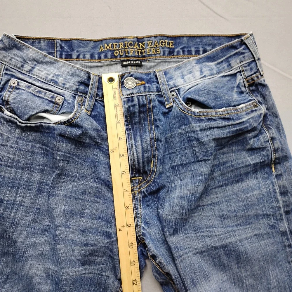 American Eagle Outfitters Mens Jeans 32x32 Blue Straight Fit Medium Wash Denim
